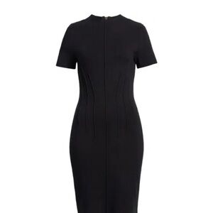 Eliza J Black Pintuck Fitted Sheath Dress
